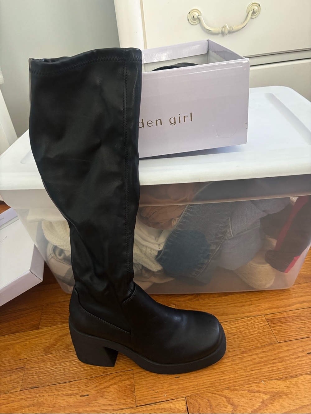 Madden Girl High Black Boots